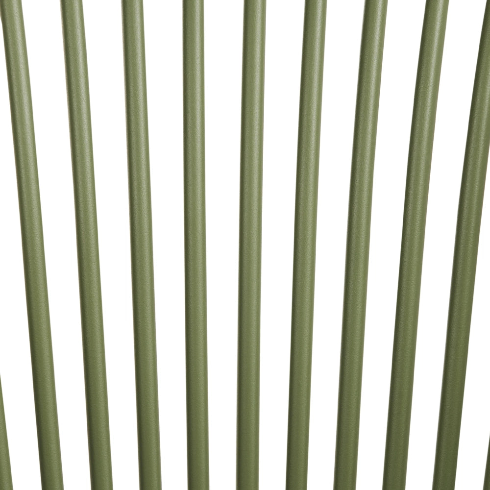 Set di 4 sedie da pranzo in plastica verde per interni ed esterni da giardino con braccioli in stile minimalista