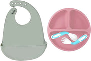 Tavola per Bambini con Comparti - Piatto Antiscivolo con Cupi di Adesione - Allenamento di Autocucina