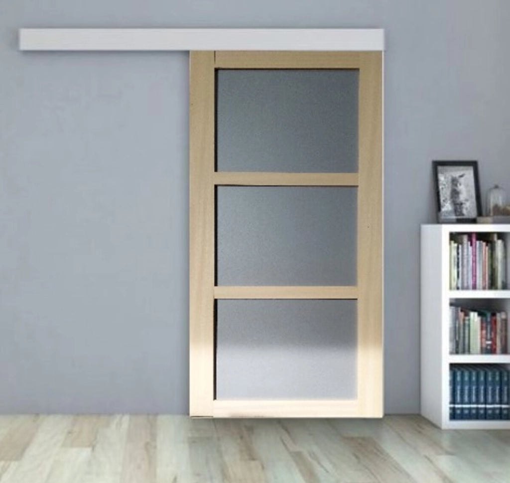 Porta Scorrevole Ayous 3 Ante Grigio RAL 7035 H204 x L83 + Binario in Alluminio