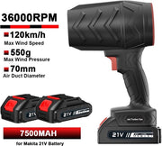 Apparecchio di pompa a turbo - Senza fili - 120 km/h - Potente - Batteria 21V