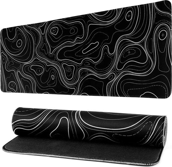 Matrice da Gioco XXL Estesa, Sostegno per Mouse da Scrivania, 31,5 x 11,8 Pollici Lungo Tastiera da Gioco, Matrice da Gioco 3 mm con Base Antiscivolo e Bordeggianti (Nera, Estesa)