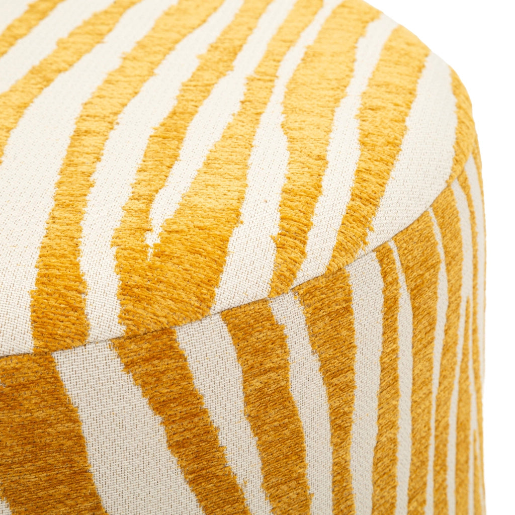 Faleli, Pouf Effetto Zebrato, 41x42x41h cm Giallo Senape