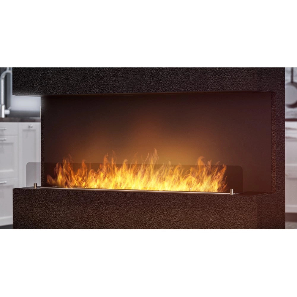 Caminetto a Bioetanolo Da Incasso di Design C1200 V.1 con Vetro Aperto su 3 Lati Bruciatore da 3 Litri