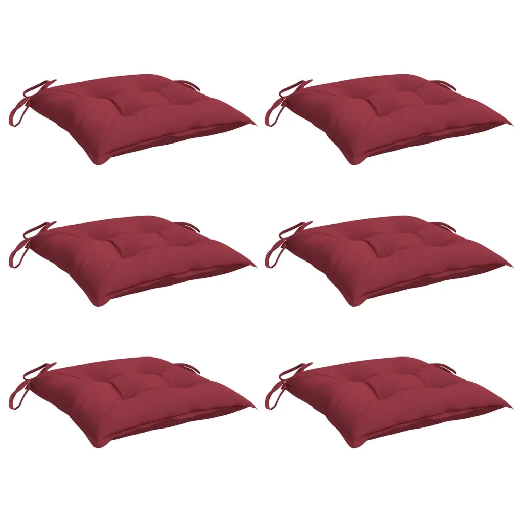 Cuscini per Pallet 6 pz Rosso Vino 50x50x7 cm Tessuto Oxford 361536