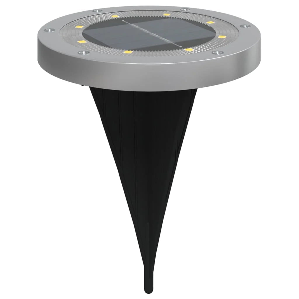 Set di 12 luci solari da terra per giardino 11 x 13 cm illuminazione esterna automatica design nero 02_0056672