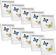 Set di 10 Cornice 3D per Foto da Muro Cornici 40x40cm per Oggetti Fino a 1,5cm, Cornici Fotografiche Multiple da Tavolo Portafoto Sospeso in Legno Passepartout Incluso, Bianco