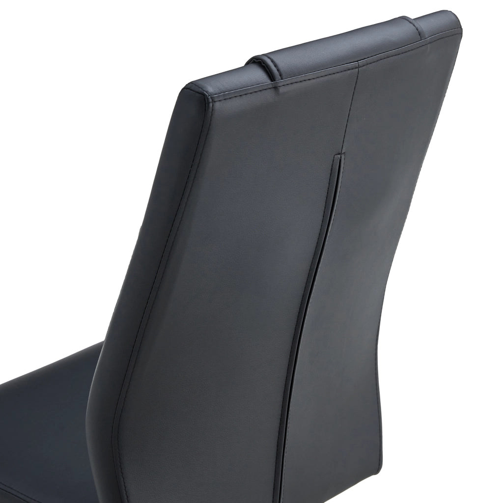 Sedie da Pranzo in Similpelle Nera ¨C MINIMAL ¨C Set 4 Pezzi, Gambe Metallo Oro, Schienale Design