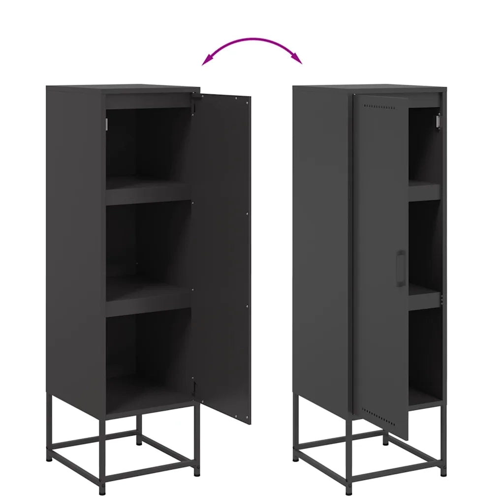 Credenza | Madia | Buffet da pranzo | Armadio da pranzo Nera 36x39x123 cm in Acciaio