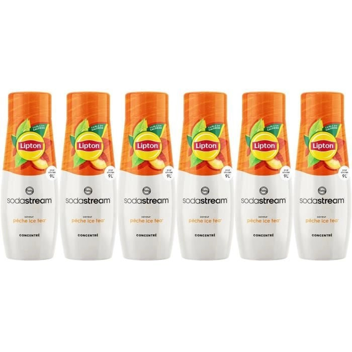 Concentrati SODASTREAM - Confezione da 6 concentrati Lipton Ice Tea - Fino a 54 litri di bevande - 440 ml