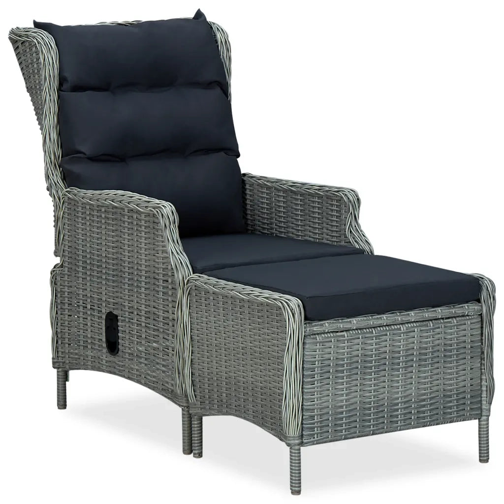 Set Pranzo da Giardino 9pz con Cuscini Polyrattan Grigio Chiaro cod mxl 36196