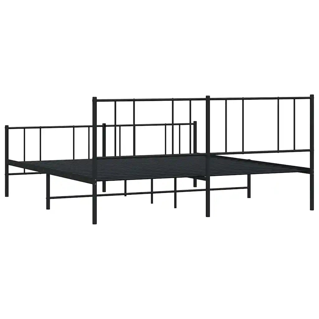 Giroletto senza Materaso con Pediera in Metallo Nero 180x200 cm 352502