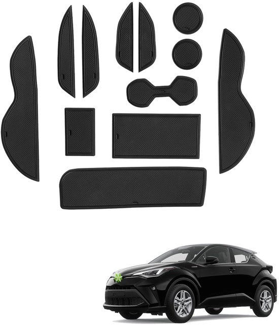 Compatibili con la Nuova Toyota C-HR Hybrid 2024 2025 2026 Antislipmatte, Auto PVC Gommatte C-HR Antislipmatte, Tappetino di Protezione Anteriore Opzione di Cassetto Tappetino di Protezione Anteriore C-HR Matrice di Protezione Interna
