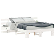 Letto matrimoniale | Letto per adulti | Struttura del letto Bianco 150 x 200 cm Pino massello