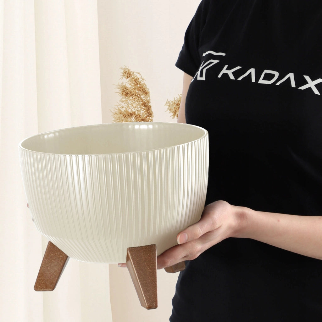 Vaso da giardino KADAX con gambe per fiori, grande ciotola rotonda da 29 cm