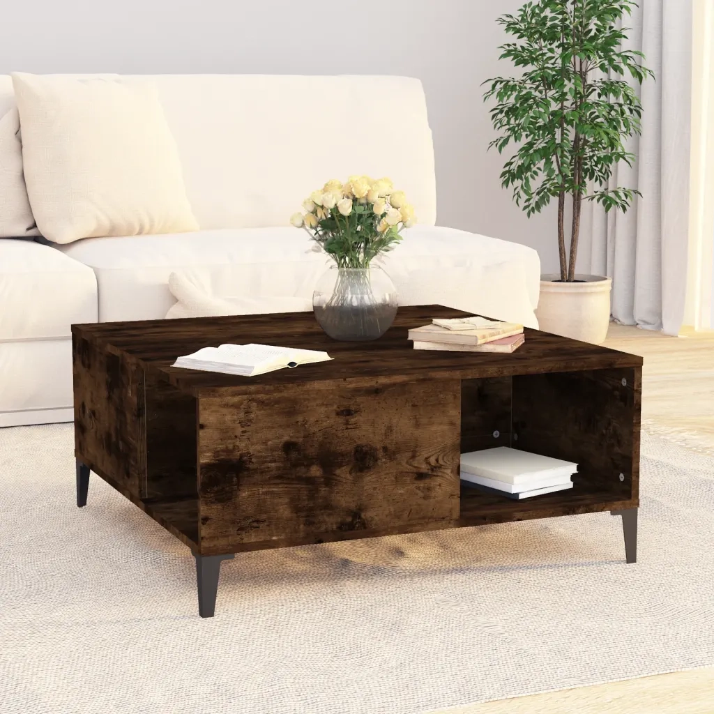 Tavolino da salotto | Tavolino da caff¨¨ | Tavolino da Soggiorno Rovere Fumo 80x80x36,5 cm Legno Multistrato