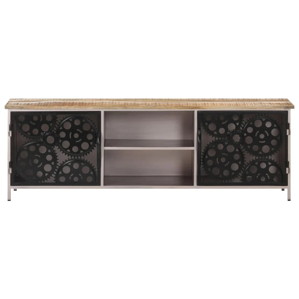 Mobile TV multimediale scaffale TV mobile TV sala da pranzo soggiorno camera da letto 120 x 30 x 40 cm legno di mango marrone grezzo 02_0025818