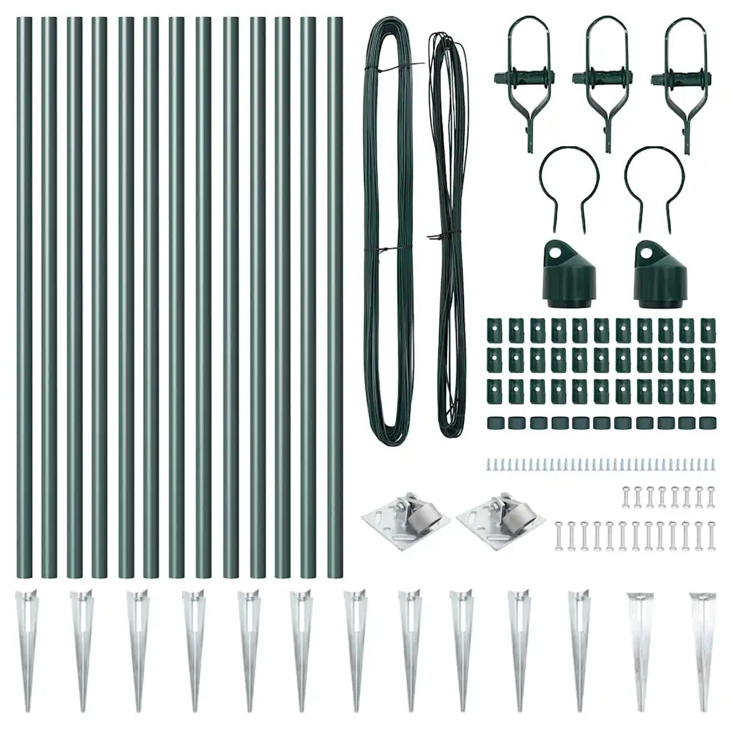 Palo della recinzione 13 pcs Verde Acciaio 42004235