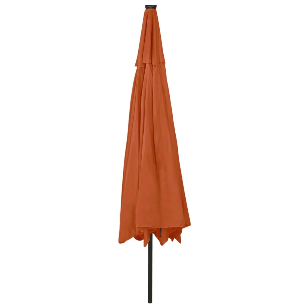 Ombrellone da esterno con LED e palo in metallo 400 cm arancione 02_0008185