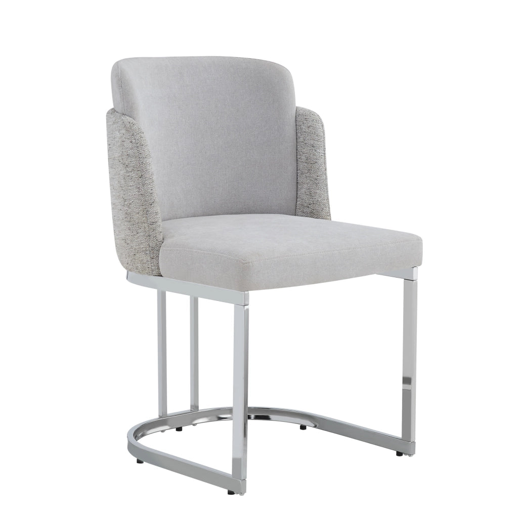 Set di 4 sedie 61.5x53.5x86 cm con doppio schienale; chenille grigio e argento