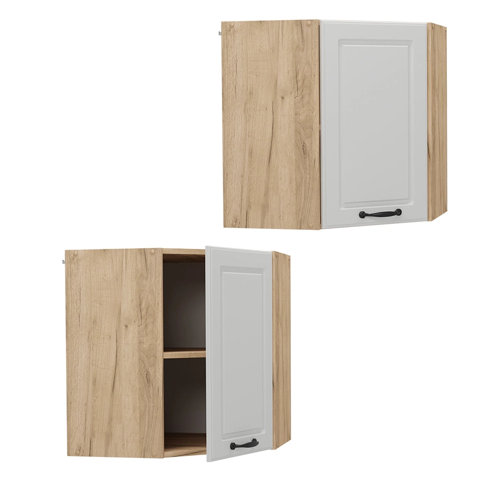 Mobile angolare da cucina R-Line Bianco rustico/Rovere dorato 57 cm Vicco