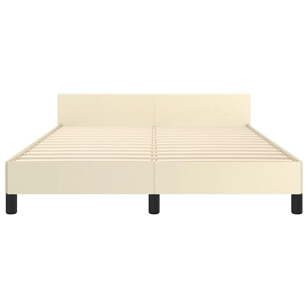 Giroletto con Testiera senza Materasso-Struttura Letto Crema 140x190 cm