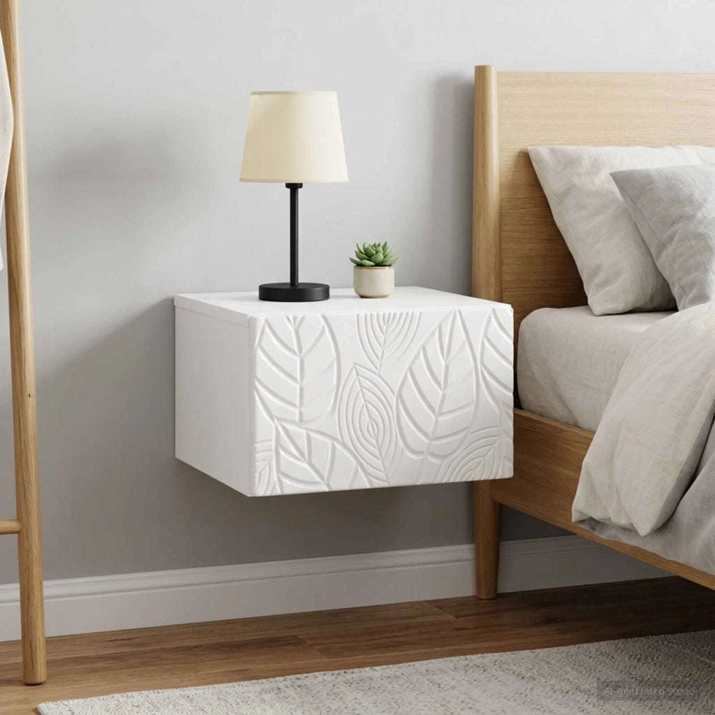 Mobiletto da notte a muro 2 pcs Bianco Lucido 49 x 34,5 x 20 cm 898794