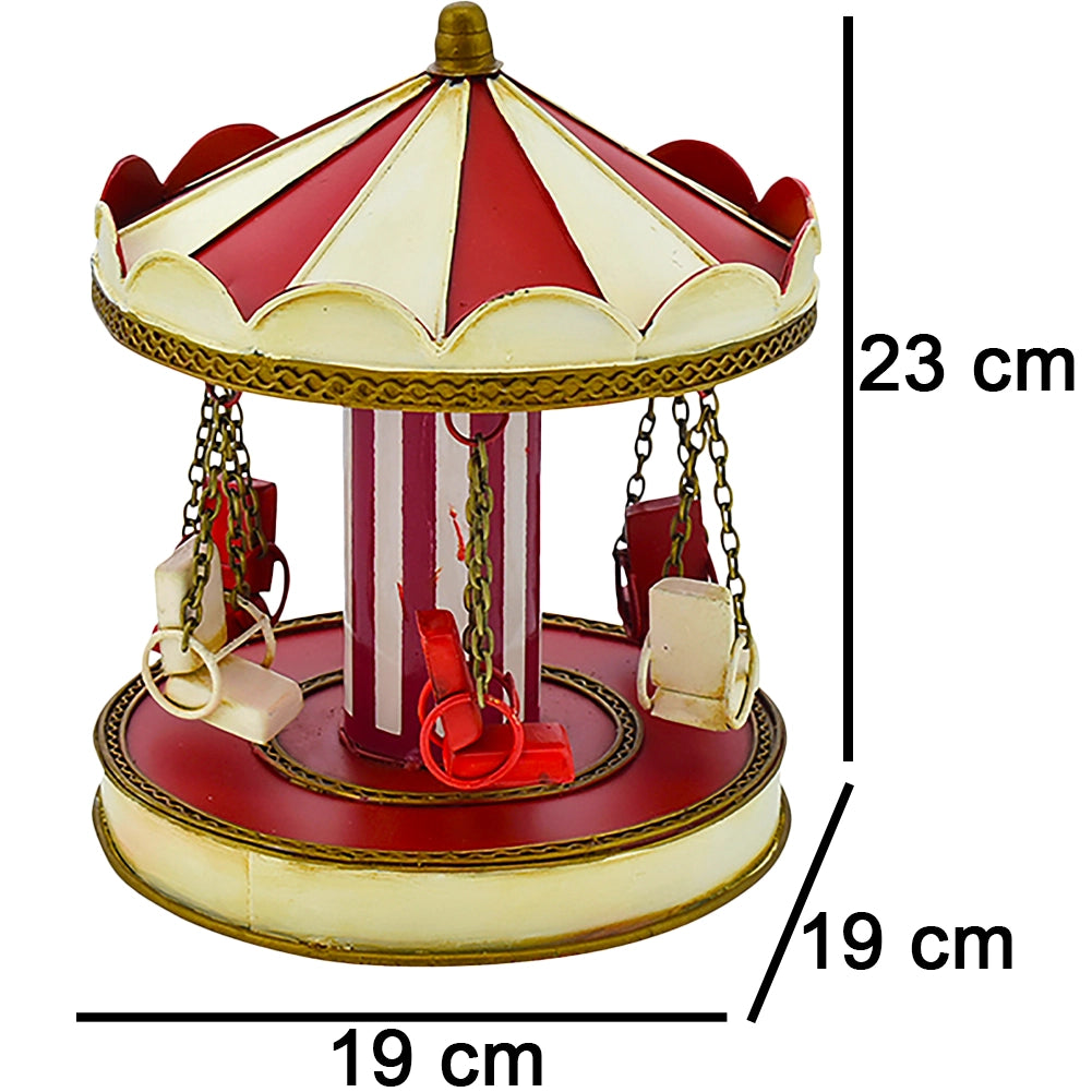 Giostra in Metallo Natale Decorazione Addobbo Natalizio Decorativo 19x19x23cm