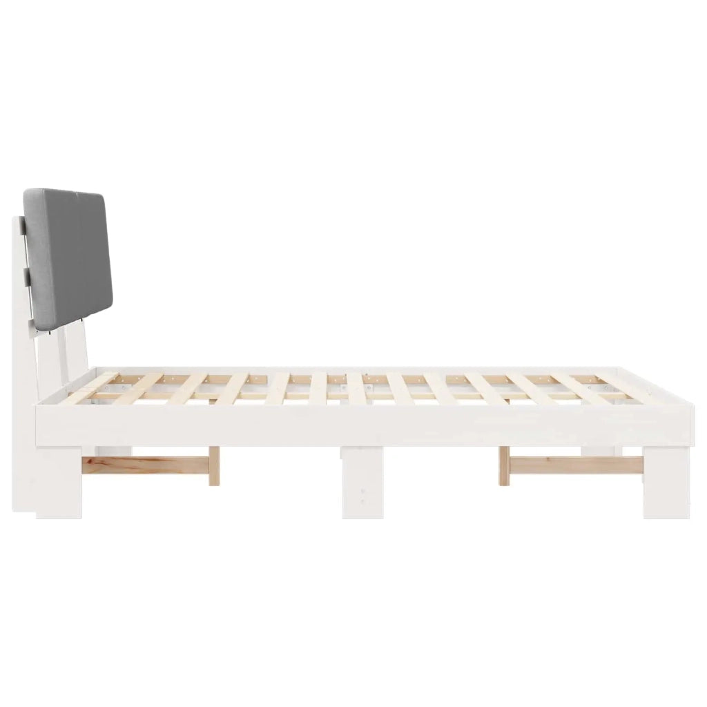 Letto con Testiera Rivestita Grigio chiaro 160 x 200 cm 877338
