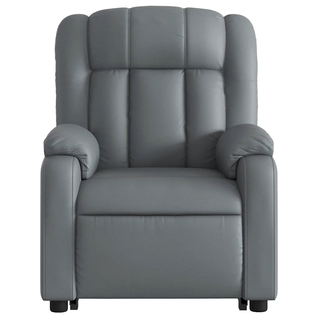 Poltrona Alzapersona Reclinabile Grigio in Similpelle 3205281