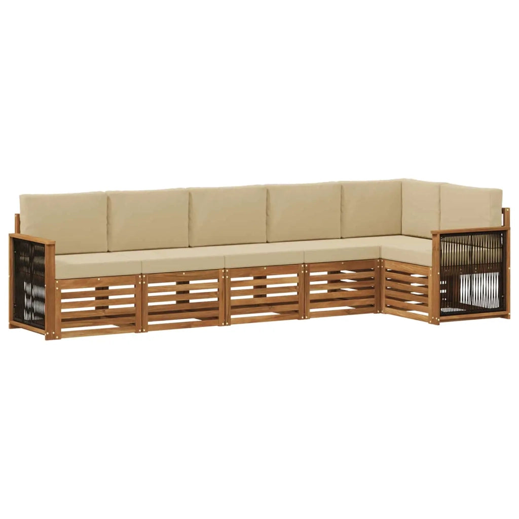 Set di divani da esterno 5 pz Naturale 3384414
