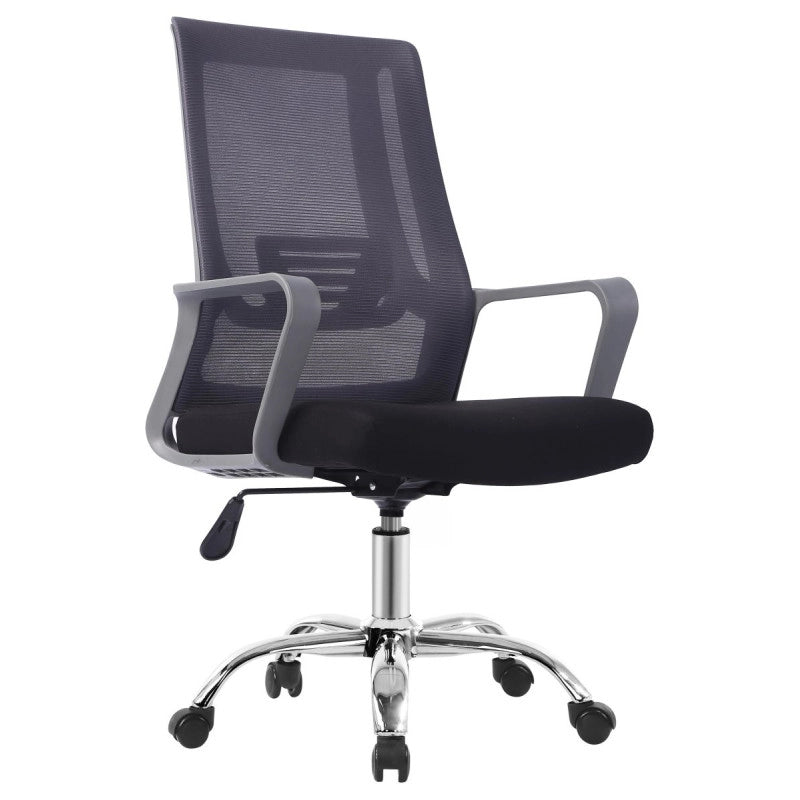 Potrona Ufficio Preston Nera-grigia 57 5x59 5x98-108cm