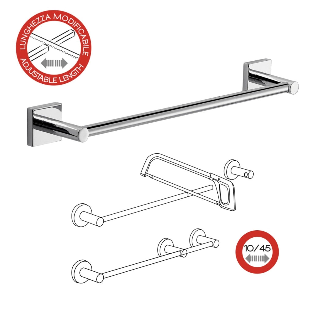 Portasalviette 30 cm in acciaio inox satinato spazzolato - fuji gedy