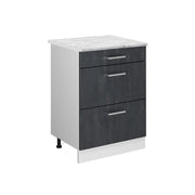 Vicco Mobiletto base per cucina Calcestruzzo nero 60 cm PL Marmo