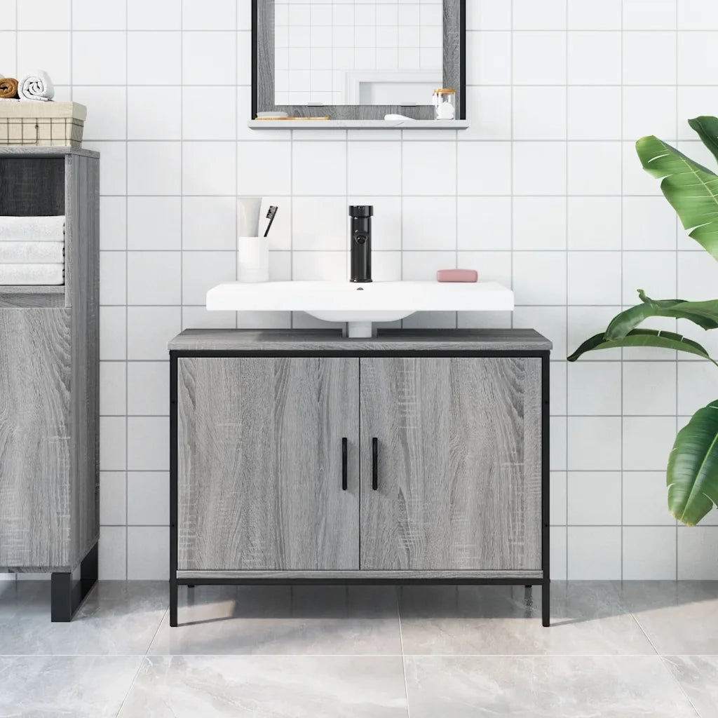 Mobile Lavabo | Armadio Lavabo Bagno Grigio Sonoma 80x30x60 cm Legno Multistrato