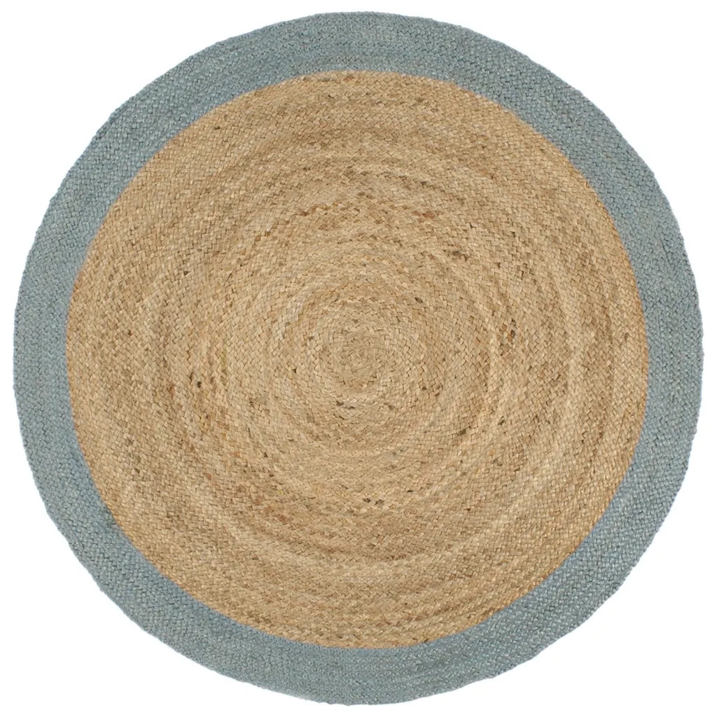 Tappeto Lavorato a Mano in Juta con Bordo Verde Oliva 180 cm cod mxl 66058