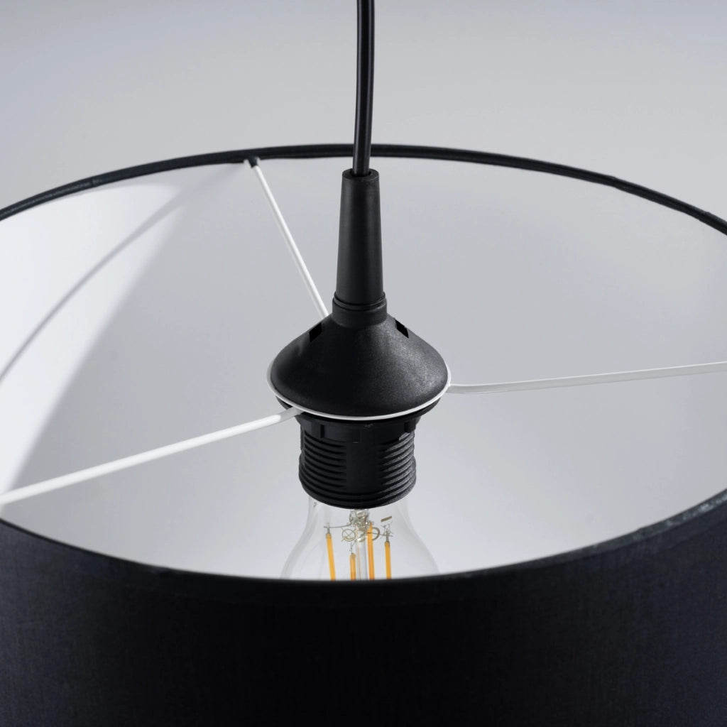Lampada sospensione tonda nera 30cm ZEPHYR E27 PureLume