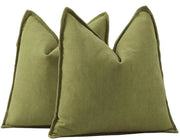 Set di 2 cuscini in chenille liscia, morbidi copri cuscino decorativi per divano, camera da letto, copri cuscino, verde muschio, 45x45 cm, quadrato