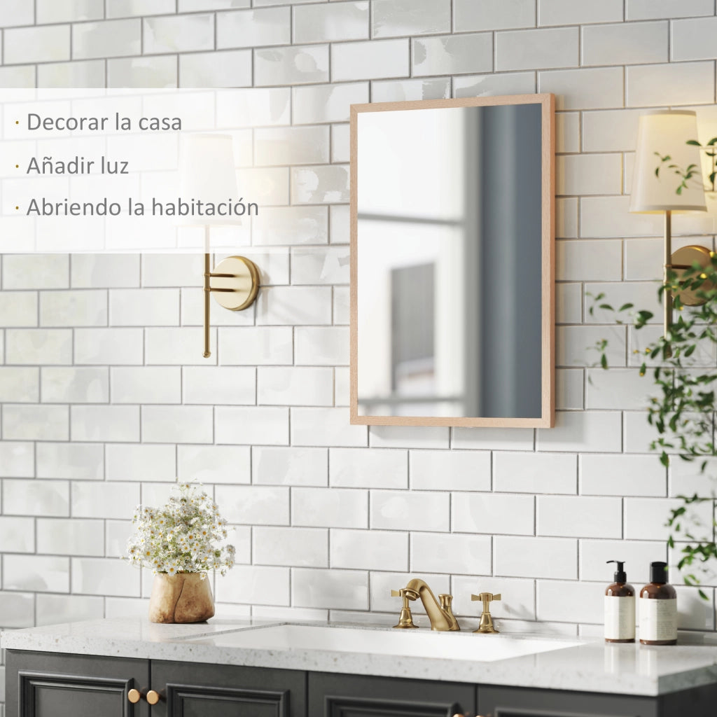 Specchio da Bagno 50x70 cm - zephmum - Bianco Naturale