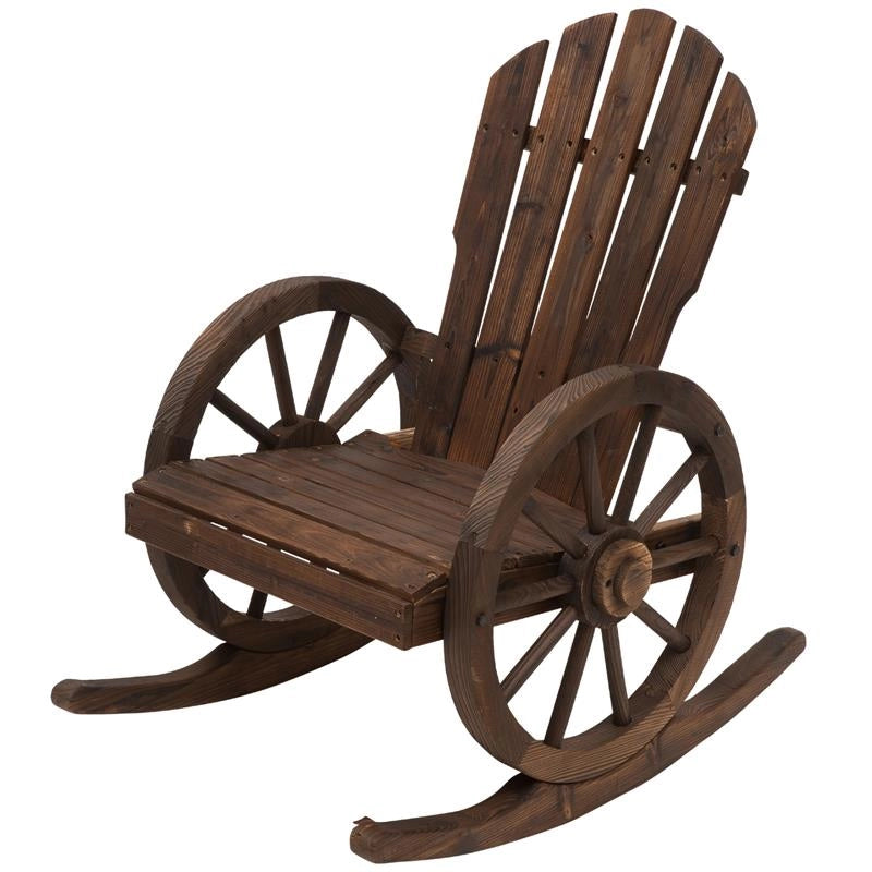 SEDIA A DONDOLO STILE RUSTICO ADIRONDACK IN LEGNO DI ABETE