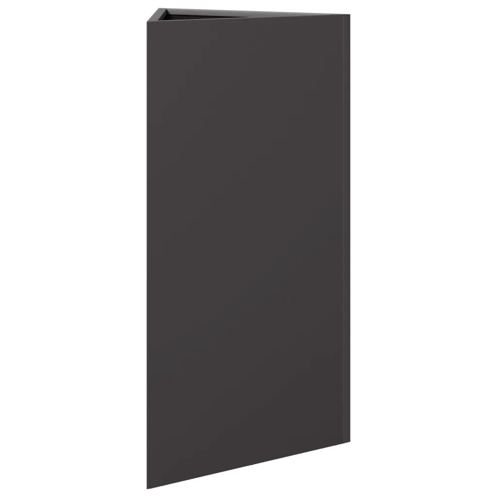 Fioriere da Giardino 2 pz Nere Triangolari 40x34,5x75cm Acciaio 851158