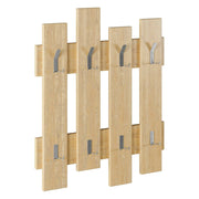 Appendiabiti Astratto, Attaccapanni, Portabiti multiuso, Appendiabiti da parete, 64x4 h79 cm, Quercia