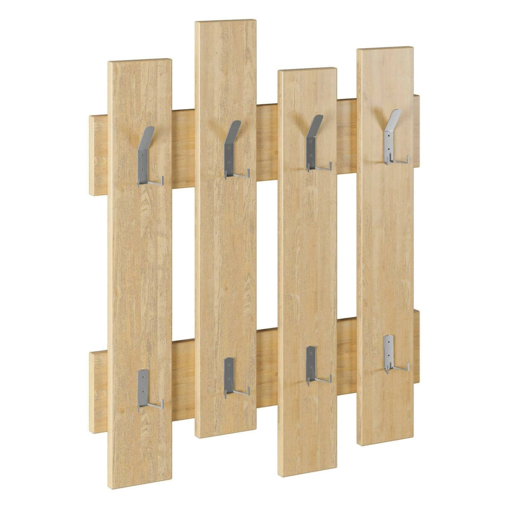 Appendiabiti Astratto, Attaccapanni, Portabiti multiuso, Appendiabiti da parete, 64x4 h79 cm, Quercia