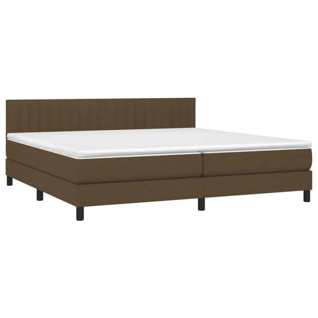 Giroletto a Molle con Materasso Marrone Scuro 200x200cm Tessuto 3140244
