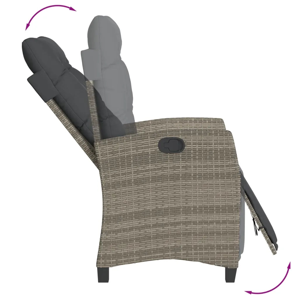 Set da Bistrò 3 pz con Cuscini Grigio in Polyrattan 365251