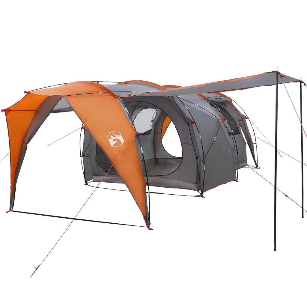 Tenda a tunnel-Tenda da campeggio Grigio e arancione 562 x 265 x 216 cm