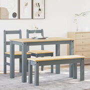 Set da Pranzo 4 pz PANAMA Grigio in Legno Massello di Pino 3345168