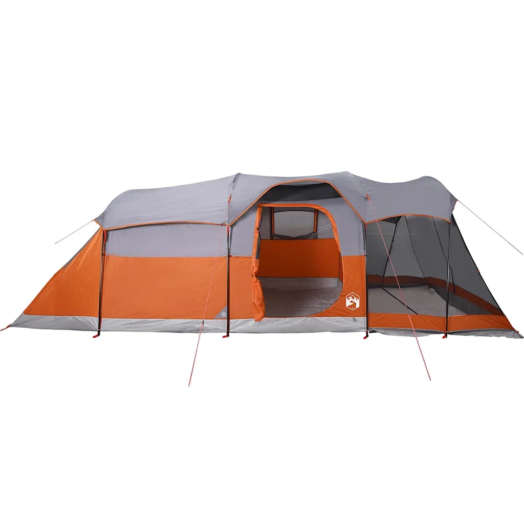 Tenda Familiare a Tunnel 8Persone Grigia Arancione Impermeabile 94787