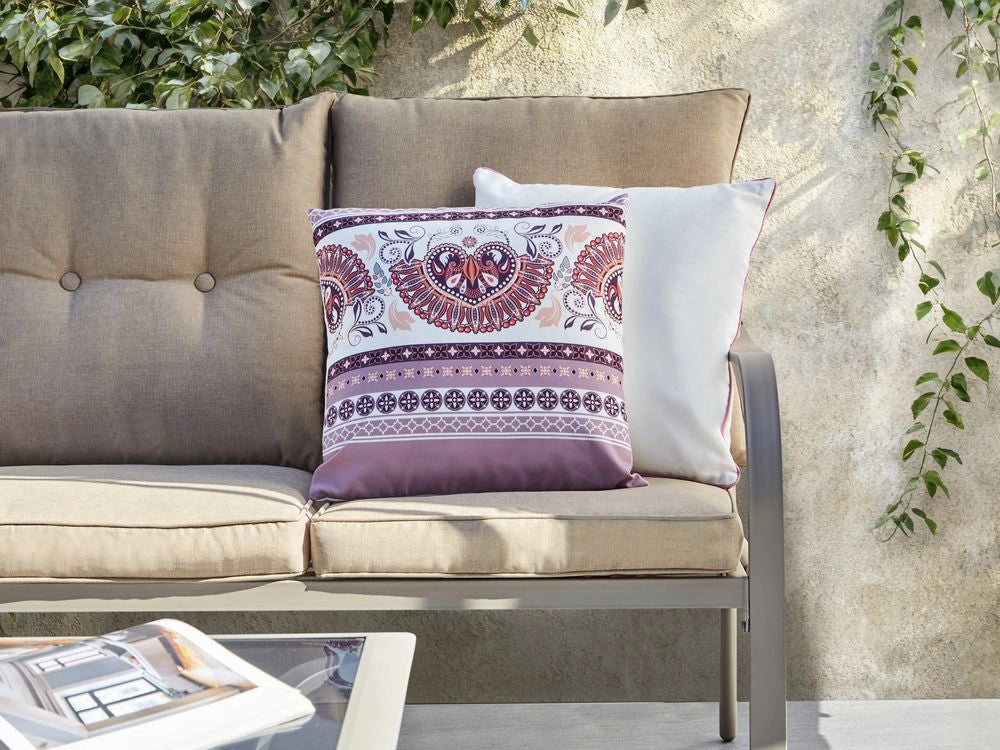 Set di 2 cuscini da esterno in poliestere viola 45 x 45 cm Modello Accessorio da giardino