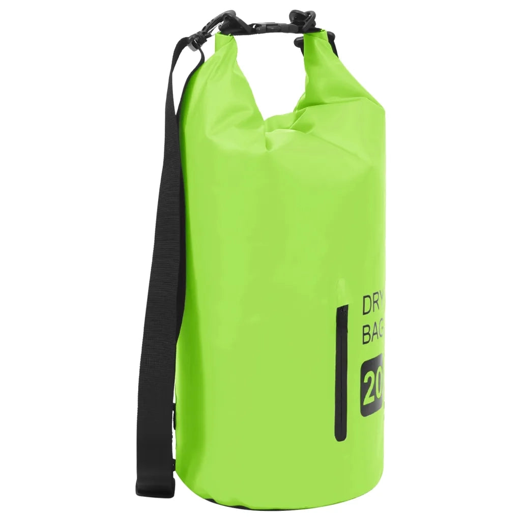 Borsa Impermeabile con Cerniera Verde 20 L in PVC cod mxl 59466