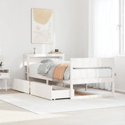 Letto senza Materasso Bianco 75x190 in Legno Massello di Pino 3306406